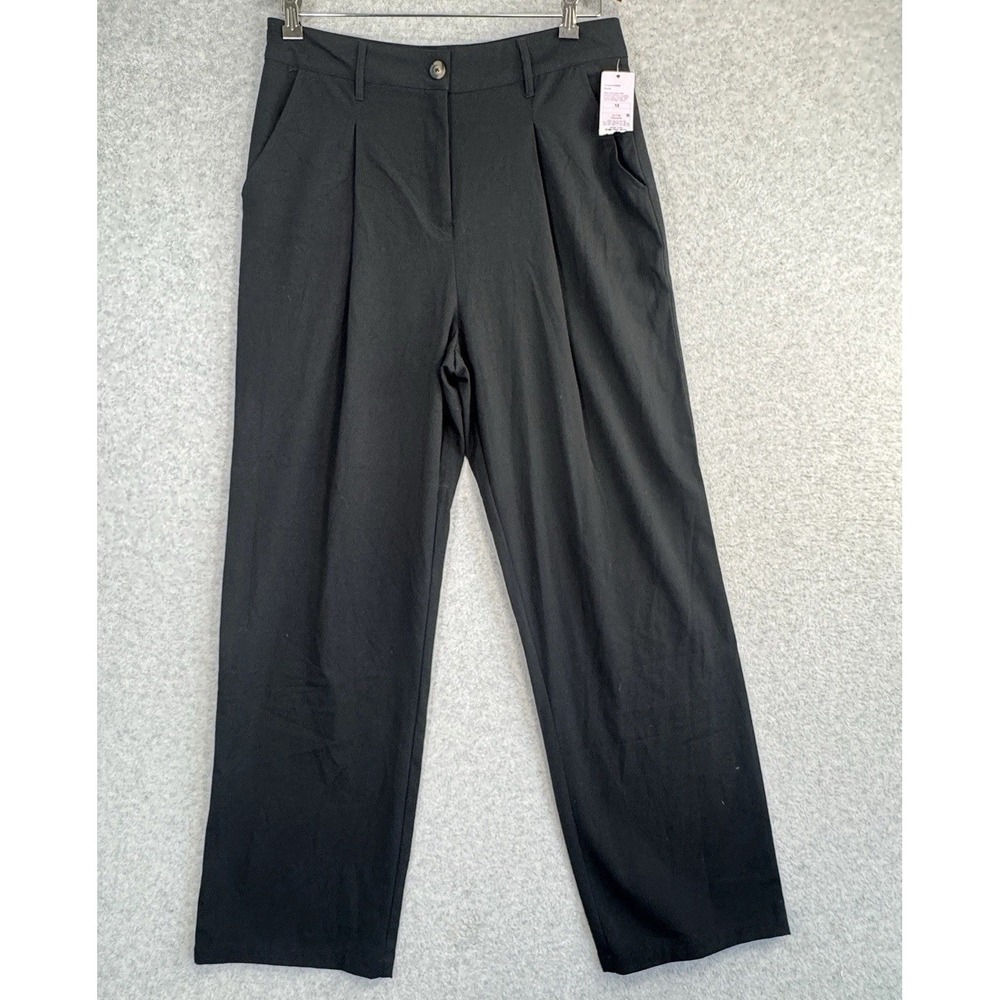 Wild Fable Women's Black Wide Leg Dress Pants Size 12 High‎ Rise Stretch NWT